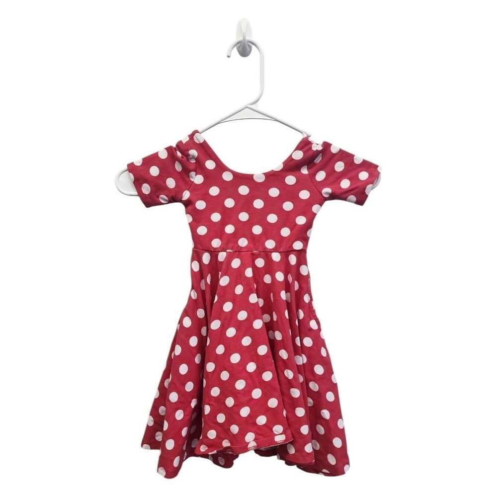 Remie Girl Red White Polka Dot Twirl Dress Girls Size 3 Short Sleeve Retro